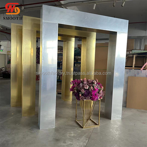 SMOOTH Hot Sale Gold Regular Shape Acrylic <b>Backdrop</b> Wedding Arch <b>Stand</b> for Wedding Events - Product Image 6