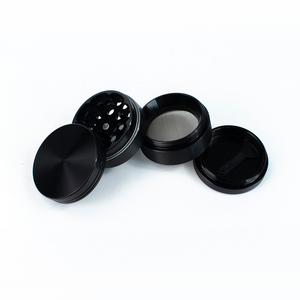 4-Layer Aluminum Alloy <b>Herb</b> <b>Grinder</b> Round Black Modern Style for Dry <b>Herb</b> Grinding - Product Image 2