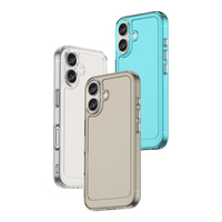 2.0mm couleur bonbon étui transparent robuste couverture de téléphone en TPU souple pour iPhone 15 Plus 16 Pro Max couverture arrière antichoc transparente