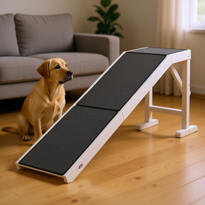 Rampa per cani 74L X 16W X 25H in legno di pino antiscivolo per uso interno, colore bianco - Product Image 2