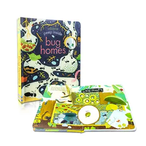 Home of bug Children's board Pop-Up book customized hard cover story book Baby lift the flap books printing