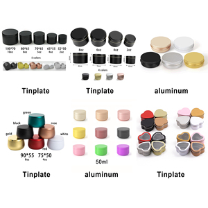 Boîtes à bougies en métal rondes de 2 oz, 4 oz, 8 oz, en or, noir et argent, <span class=keywords><strong>pour</strong></span> bougies - Product Image 5