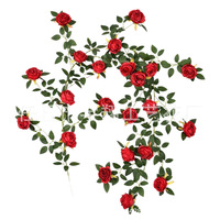 Guirlande de roses artificielles en soie pour mur floral, décoration d'arche de fleurs artificielles, aménagement paysager, fausses vignes florales, Saint-Valentin
