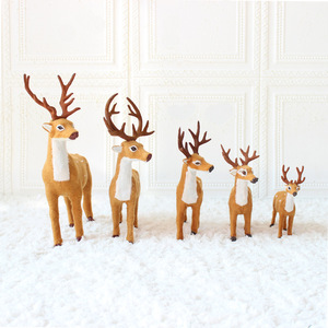Juego <span class=keywords><strong>de</strong></span> Renos Flocados para Decoración Navideña, Figuras Realistas <span class=keywords><strong>de</strong></span> Renos <span class=keywords><strong>de</strong></span> Pie y Acostados, Decoración Rústica para Ventanas Navideñas - Product Image 4