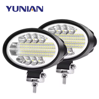 Barre lumineuse de travail LED tout-terrain ovale 5,5 pouces 144W, feux antibrouillard et projecteurs pour tracteur, camion, VTT, UTV, bateau, faisceau large et spot pour la conduite