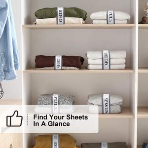 <b>Bed</b> <b>Sheet</b> Organizer Bands with Velcro Adjustable <b>Sheet</b> Organizers and Storage Label Bands <b>for</b> Linen Closet-Elastic Bedding <b>Sheet</b> - Product Image 5