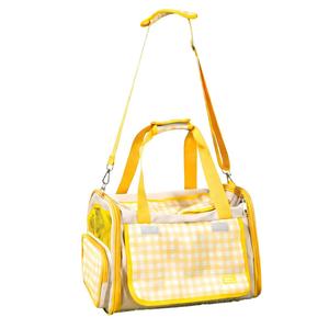 Pet Carrier Breathable Checkered Design Handheld Crossbody Bag For Cats Dogs Travel <b>Backpack</b> <b>Large</b> Capacity - Product Image 2
