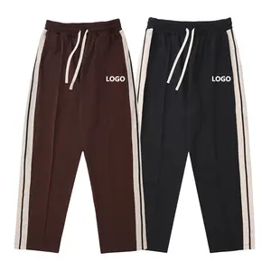 Streetwear מותג מותאם אישית מודבק Trackpants כותנה לסרוג אימונית צפצף גברים מותאם אישית צד פס מסלול מכנסיים