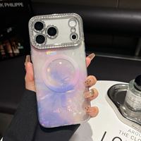 Coque personnalisée à motif scintillant pour iPhone 17 16 Pro Max, étui de luxe diamanté brillant, magnétique puissant, coque arrière personnalisable