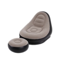 Fauteuil gonflable relaxant en PVC floqué respirant, pliable avec repose-pieds, pour la sieste