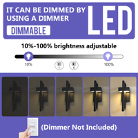 Lampu Dinding Luar Ruangan LED 12W Hemat Energi 5CCT Suhu Warna Dapat Disesuaikan CRI95 Finishing Hitam Modern Besi Kaca