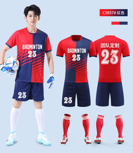 Vente en gros Nouvel ensemble de football unisexe pour adulte <span class=keywords><strong>Maillot</strong></span> de sport imprimé pour femmes hommes Vêtements d'entraînement pour étudiants Style haut - Product Image 4