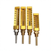 Termómetro Industrial Tipo V para Tuberías con Funda Protectora, Clasificación IP65, Rango 0-50°C, Precisión 0.1°C, OEM ODM, Sonda de 100mm, AIMS