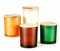 Contenant en verre de luxe vide pour bougies, avec couvercle, personnalisé, petit, unique, pour la vente en gros
