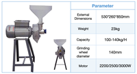 Shuangchao Nouvelle Machine à Moudre les Grains OEM DM-WZ150 Haute Efficacité, Double Usage Sec/Humide, 150 kg/h, 220/380V Monophasé/Triphasé, Garantie 3 Mois