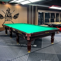 Mesa de Billar Ruso Stellarway de 12 pies con Estructura de Madera Sólida, Pizarra de 45 mm, Cojín de Acero y Marco Superior Dividido para Torneos Comerciales