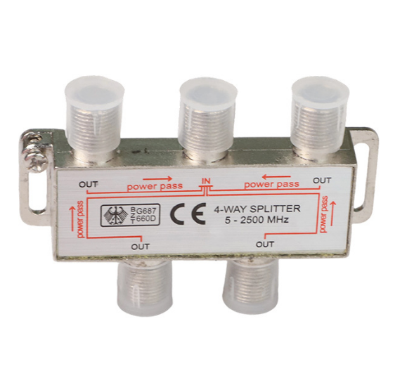 2 Ways 3 Way 4 Ways TV Satellite Splitter 5-2450MHz F Type TV Signal Antenna Cable Coaxial Splitter Distributor