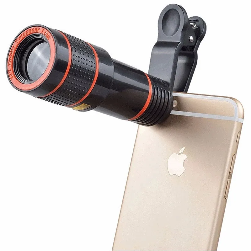 8X 12X 20X Lens For Cellphone with Clips Phone Camera Zoom Telescope Wide Angle Macro Fisheye Camera Lens Kit For iphone Xiaomi