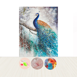 Mosaico di Diamanti Fai-da-Te, Ricamo di Pavone Colorato, Pittura con Diamanti 5D, Diamanti Quadrati e Rotondi, Arte in Cristallo Fatta <span class=keywords><strong>a</strong></span> Mano, <span class=keywords><strong>Punto</strong></span> <span class=keywords><strong>Croce</strong></span> - Product Image 1