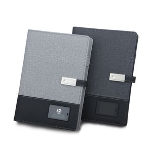 Libretas Personalizadas A5 de Moda con Banco de Energía de Cuero PU, Logotipo LED Impreso en Serigrafía, Tapa Dura Multifunción, Caja de Regalo Empresarial <span class=keywords><strong>CHR</strong></span> - Product Image 2