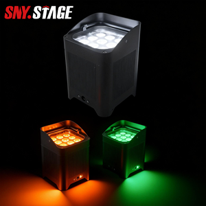 Faro LED 9x18w RGBWAUV 6in1 con Controllo WiFi e App, Batteria Integrata, per Matrimoni, Cerimonie Religiose, ecc. - Product Image 1