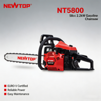NT5800 58cc Gergaji Mesin Bensin 2-Tak 2.2kW/3.0hp 8000rpm Batang 16-24 Inci Rantai 3/8 Tangki 550ml Injeksi Langsung 5.2kg Penebangan Kayu