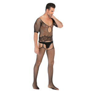 Western 2022 – Lingerie Sexy pour hommes, demi manches, chaussettes une pièce, body Sexy en maille, sous-vêtements Sexy pour hommes - Product Image 1