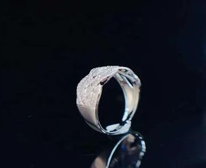 Anillo de Boda Cruzado con Banda Ondulada de Oro Puro de 18k y Diamante Natural de 0.65ct de Xinfly - Product Image 3