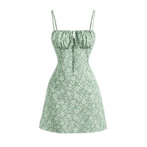 Femmes élégante <span class=keywords><strong>robe</strong></span> moulante florale pour l'été nouveau décontracté bal cerise impression ligne <span class=keywords><strong>courte</strong></span> Cami personnalisé Sexy trous marque Chic - Product Image 6