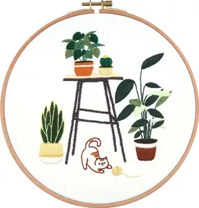 Nordic Home Vibes DIY Cross-Stitch Material Kit with Cartoon Animal Embroidery
