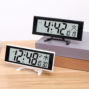 Horloge de bureau numérique LCD simple à piles avec double alarme, date, fonction snooze, veilleuse et signal JJY pour le bureau et la maison - Product Image 2