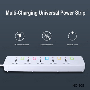 Nuevo enchufe eléctrico de 5 CA con interruptor 10A tira de alimentación de corriente nominal para oficina en casa Reino Unido/enchufe de la UE estándar 3/4/5/6 vías - Product Image 4