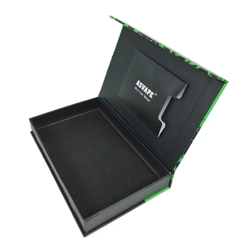 Magnetische Verschluss klappe Deckel grüne Box für Schmuck verpackung Karton Produkt box grün mit Papiertüte für Produkt anweisungen