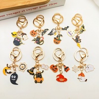 Porte-clés en métal effet goutte dessin animé Halloween, pendentif pour sac d'étudiant, accessoire breloque en alliage style mignon, modèle cadeau