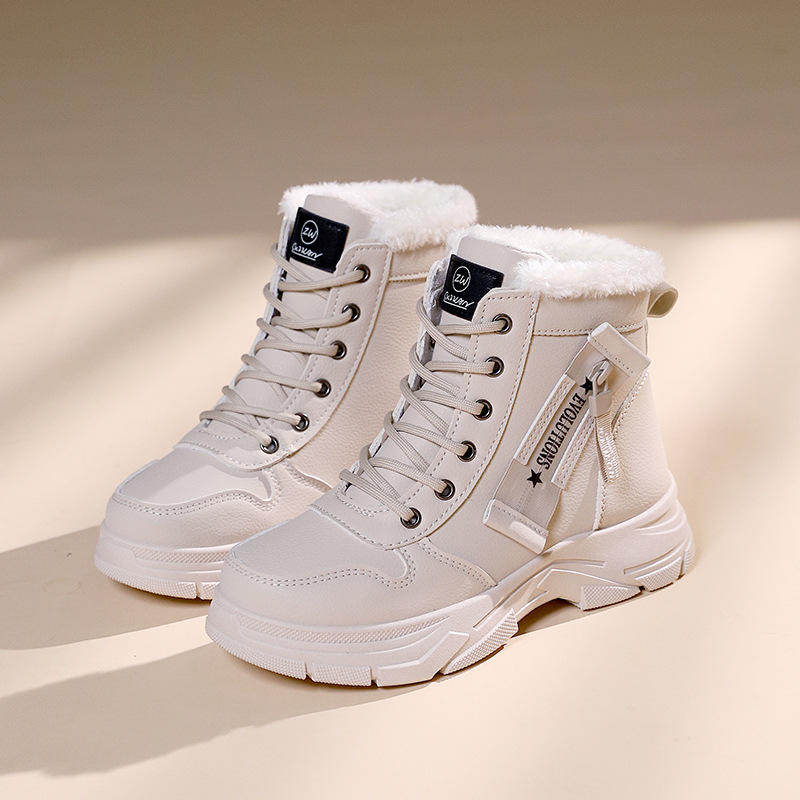 2025 Women's Snow Boots New Fashion Casual Custom Logo Winter Boots Plush  Thick Short Cotton Shoes Waterproof