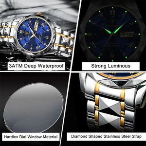 Nuevo Reloj de Lujo para Hombre POEDAGAR 615 de Primera Marca de Negocios, Reloj de Pulsera de Moda para Hombre Impermeable con Fecha, Semana Luminosa y Mecanismo de Cuarzo - Product Image 2