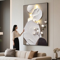 Murale suspendue de style luxe léger, design abstrait imprimé jet d'encre, haut de gamme, pour salon, salle à manger, hall d'entrée, fond de canapé