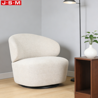 Moderner Minimalistischer Weißer Stoff-Drehsessel Bequemer Gepolsterter Sessel für Wohnzimmermöbel