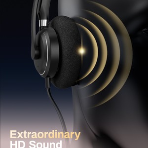Rownfusny R06 Wired <b>USB</b> & 3.5mm Office Headset with Noise Cancelling <b>Mic</b>, Over-Ear Business Headphone for PC Laptop - Product Image 3