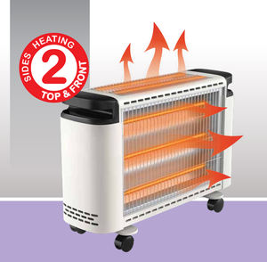 Chauffage infrarouge portable à quartz 2000W avec roues, protection anti-renversement, couverture de 230 à 275 m², <span class=keywords><strong>électrique</strong></span> pour usage domestique - Product Image 3