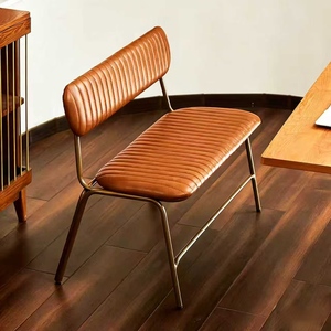 Sillas de Comedor Dobles de Hierro Forjado Estilo Vintage, Sillas con Respaldo de Cuero Estilo Industrial Campestre Americano para Restaurante o Cafetería - Product Image 5