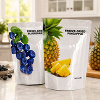 Op maat gemaakte full colour bedrukte staande ritssluitende zak van herbruikbaar plastic voor verpakkingen van gevriesdroogd fruit.