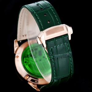 Montre mécanique pour homme Lucky Emerald Green Mystical Totem, montre-bracelet de luxe sertie de diamants, cadeau de fête haut de gamme pour homme - Product Image 6