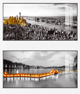 De construcción de la ciudad de noche paisajes arte <span class=keywords><strong>pintura</strong></span> de la lona - Product Image 3