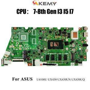 เมนบอร์ดแล็ปท็อป UX430UA สำหรับ <span class=keywords><strong>Asus</strong></span> Zenbook เมนบอร์ด UX430UQ UX430UN <span class=keywords><strong>UX430U</strong></span> U4100U I5 I3 I7 CPU 100% การทดสอบดี STK - Product Image 2