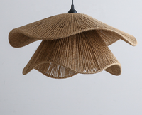 Lampe suspendue en rotin bohème tissée à la main, luminaire décoratif en corde de rotin naturel pour restaurant, salle à manger
