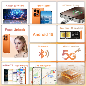 Telefono Cellulare Globale 5G++ Nuovo Marchio 16GB RAM+1TB ROM 7.3 Pollici Doppia Fotocamera Sblocco Facciale Batteria 8000mAh Navigazione GPS - Product Image 6