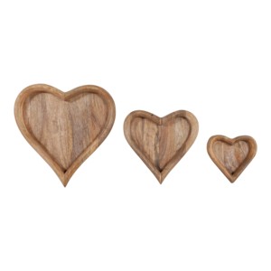 Vassoi decorativi in legno a forma di cuore per gioielli, piccoli oggetti o vanità - Set di vassoi decorativi - Product Image 3