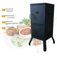 Barbecue fumoir d'extérieur en métal, type armoire multi-niveaux, grand four à charbon de bois domestique pour viande et pizza