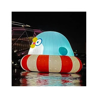 Décoration de parc gonflable en PVC de dessin animé d'eau grand canard jaune grande oie blanche Logo publicité gonflables pour les fêtes à air fermé